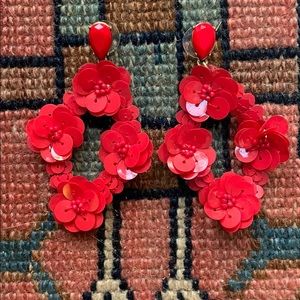 J. Crew red sequin statement earring